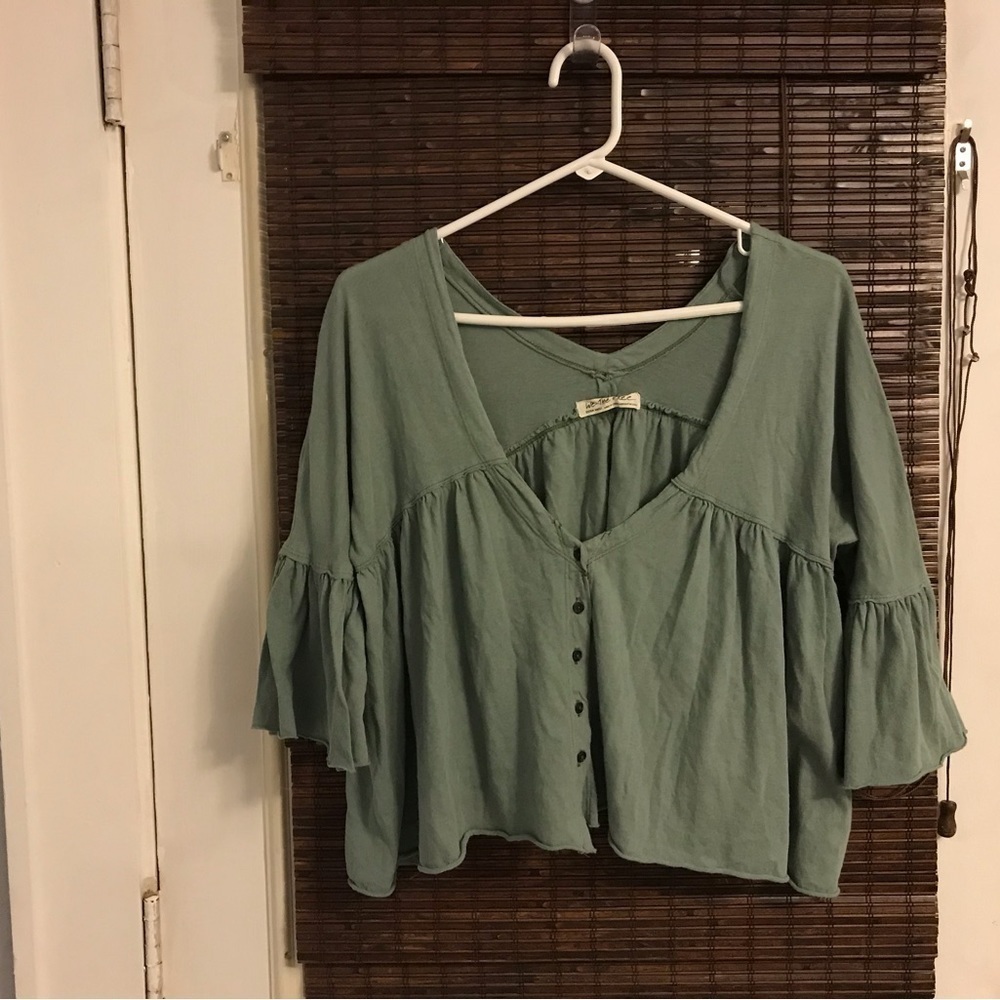 We The Free Cropped Boho Button Down